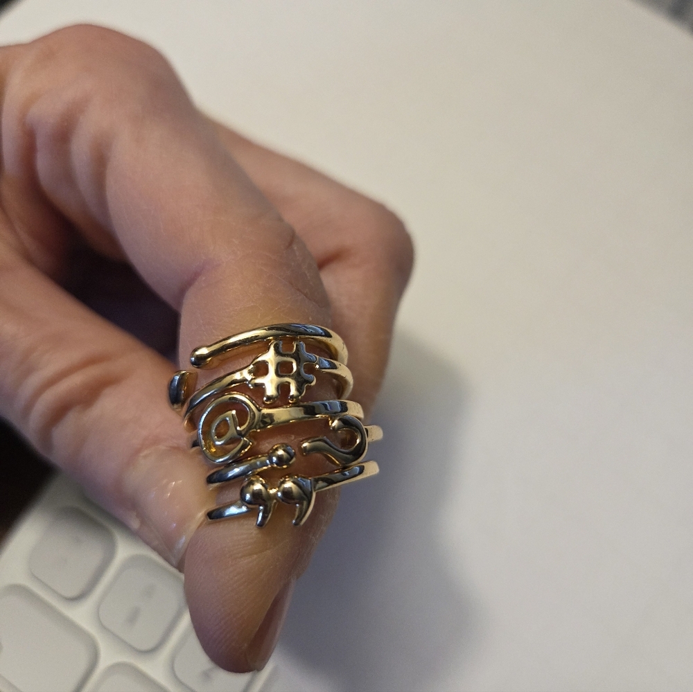 Set Of 5 Keyboard Symbol Rings - Picture 2 of 3